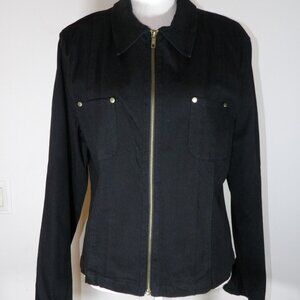 RAFAELLA Black ZIP FRONT Jacket Women's Size 14 Vintage